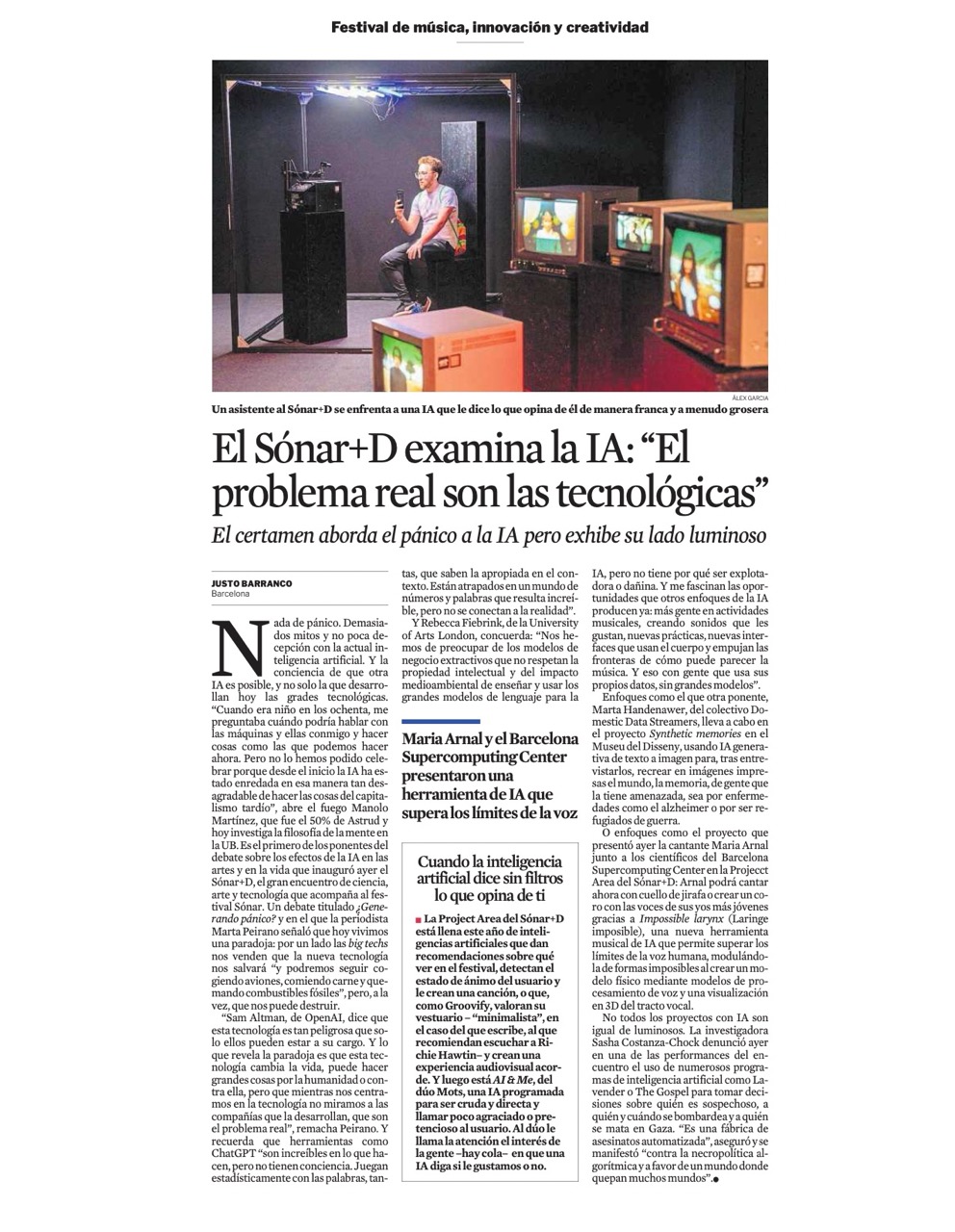 AI & Me featured in La Vanguardia (Spain)